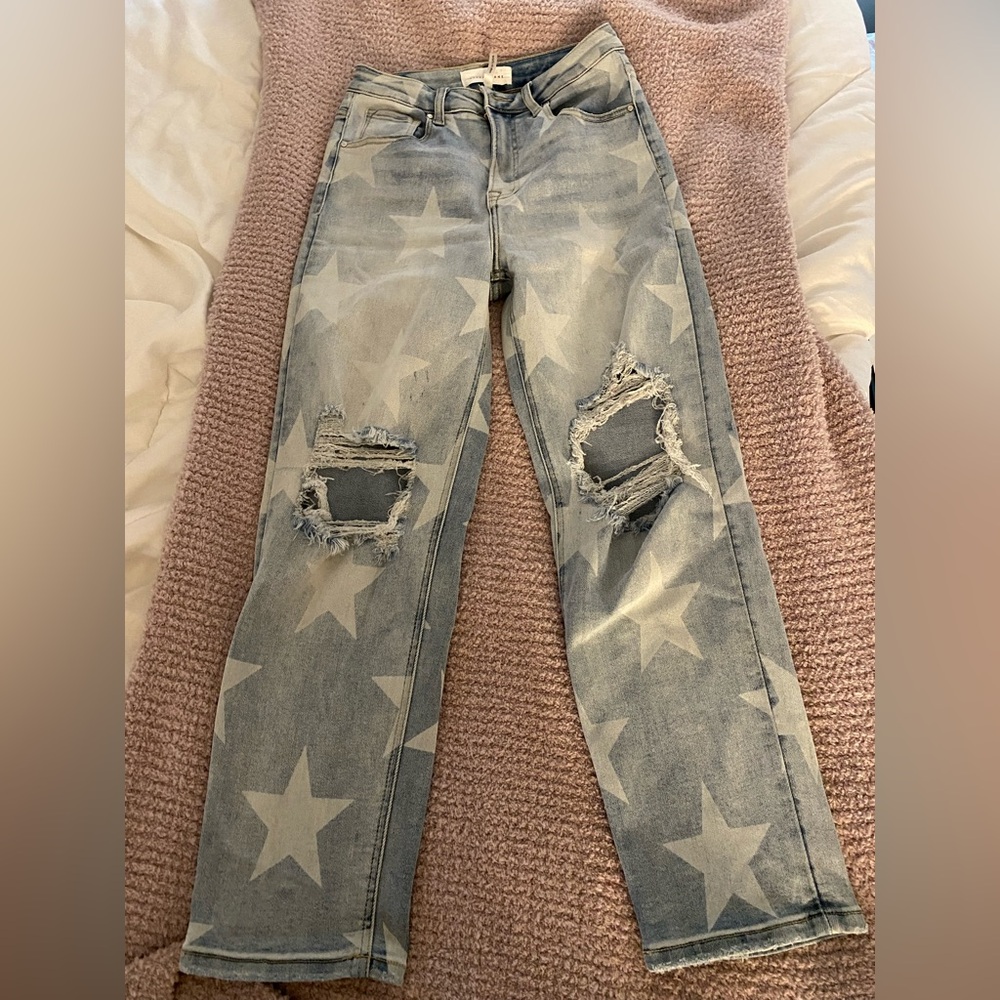 Risen Star-Patterned Jeans